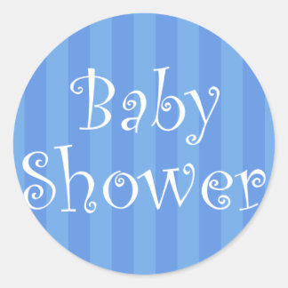 Redonda Pegatina Baby Shower de banda azul