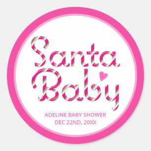 Redonda Pegatina Baby Shower de Candy Pink Candy Cañe Sant