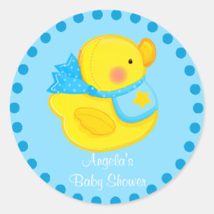 Redonda Pegatina Baby Shower de pato