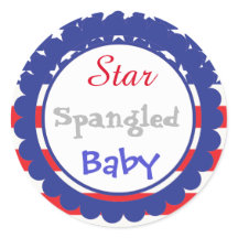 Pegatina Baby Shower de Star Spangled