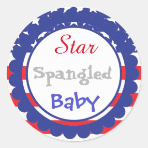 Redonda Pegatina Baby Shower de Star Spangled
