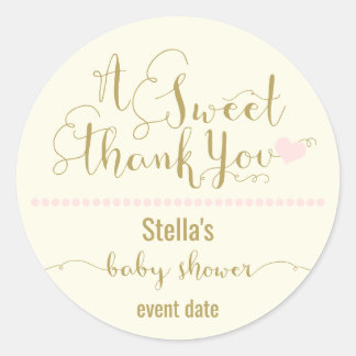 Redonda PEGATINA BABY SHOWER| dulce gracias