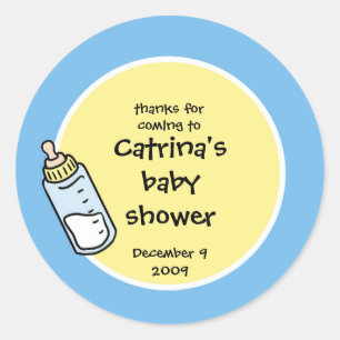 Redonda Pegatina Baby Shower Favor - Bebé Botella