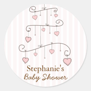 Redonda Pegatina Baby Shower móvil de Sweet Heart Baby