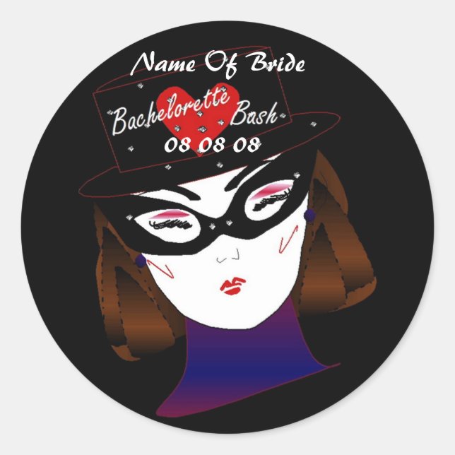 Redonda pegatina "Bachelorette Bash I" - Personalizable (Anverso)