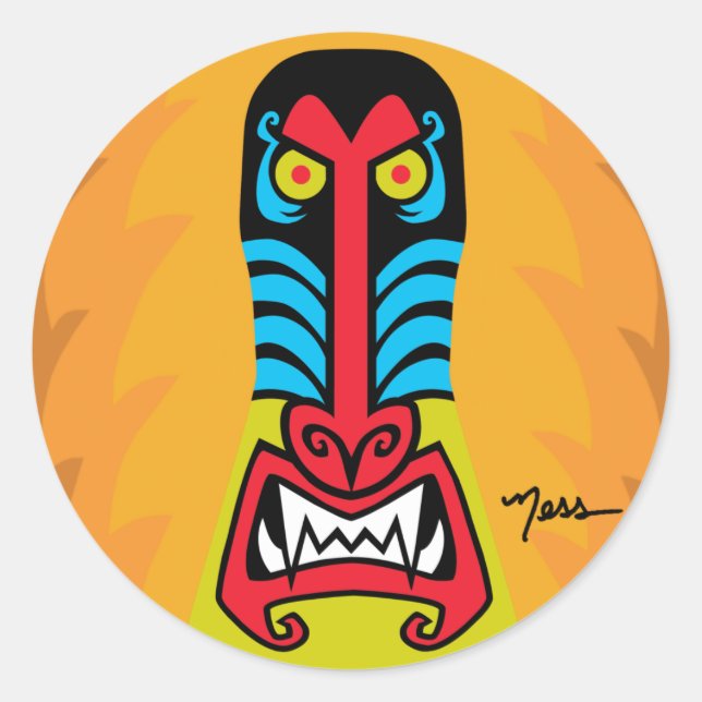 Redonda Pegatina BAD ASS BABOON (Anverso)