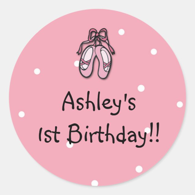 Redonda Pegatina Ballerina Slippers (Anverso)