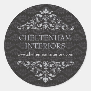 Redonda Pegatina barroco de damasco