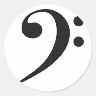 Redonda Pegatina Bass Clef