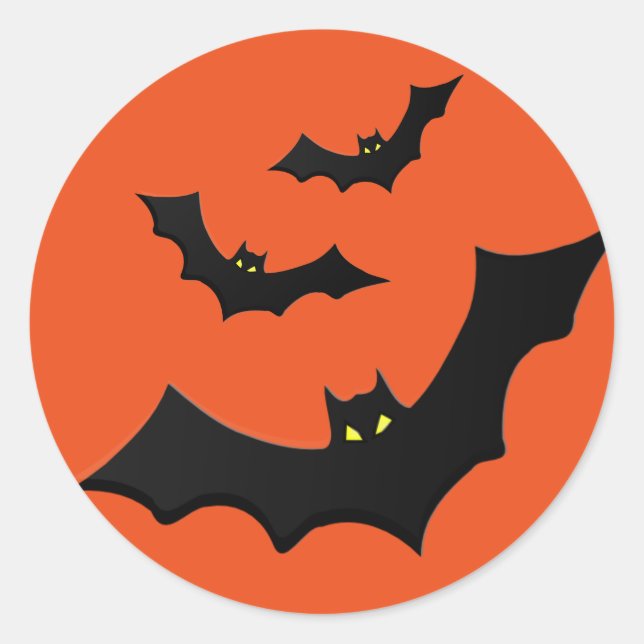 Redonda Pegatina Bats de Halloween (Anverso)