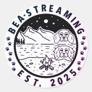Redonda Pegatina Bea-Streaming con Trim Púrpura