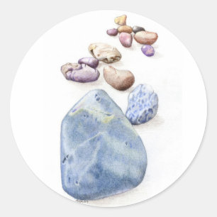 Redonda Pegatina Beach Pebbles