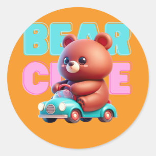 Redonda Pegatina Bear Cute