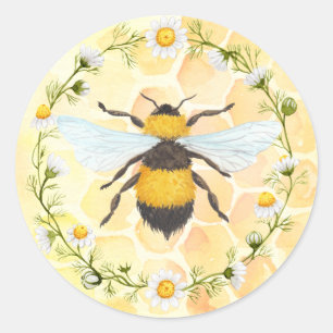 Redonda Pegatina Bee Apiary Honey Jar