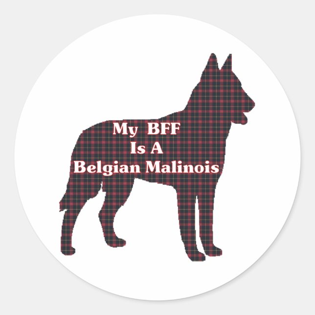 Redonda Pegatina belga Malinois BFF (Anverso)