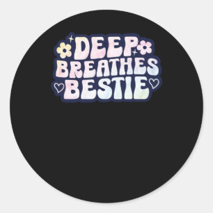 Redonda Pegatina Bestie de Respiraciones Profundas