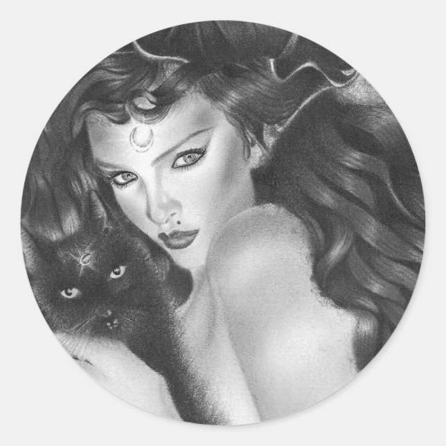 Redonda Pegatina Bewited (Anverso)