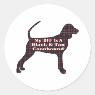 Redonda Pegatina BFF Negro Y Tan Coonhound