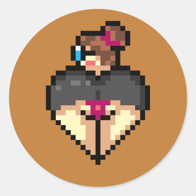 Redonda Pegatina bibliotecario travieso (Anverso)