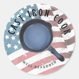 Redonda Pegatina bien fundamentado de Cast Iron Cook