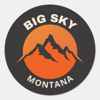 Redonda Pegatina Big Sky Montana Vinyl