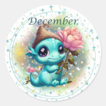 Pegatina Birthstone December Turquoise Dragon