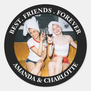 Redonda Pegatina Black Best Friends Forever
