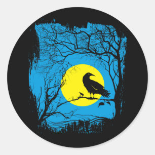 Redonda Pegatina Black Crow