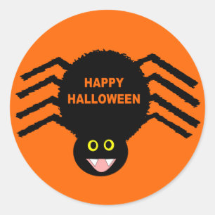 Redonda Pegatina Black Spider Halloween