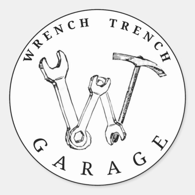 Redonda Pegatina blanco de WTG (Anverso)