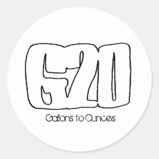 Redonda Pegatina blanco G2O