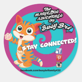 Redonda Pegatina Blu The Cat Round