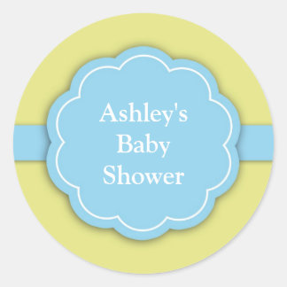 Redonda Pegatina Blue Baby Shower Boy