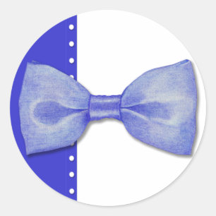 Redonda Pegatina Blue Bowtie