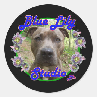 Redonda Pegatina Blue Lily Studio