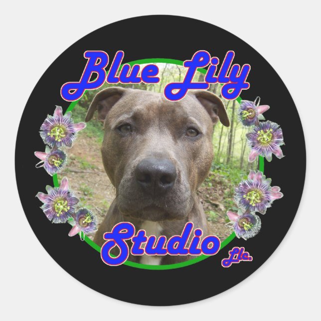 Redonda Pegatina Blue Lily Studio (Anverso)