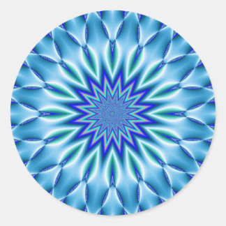 Redonda Pegatina Blue Mandala