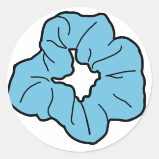 Redonda Pegatina Blue Scrunchie