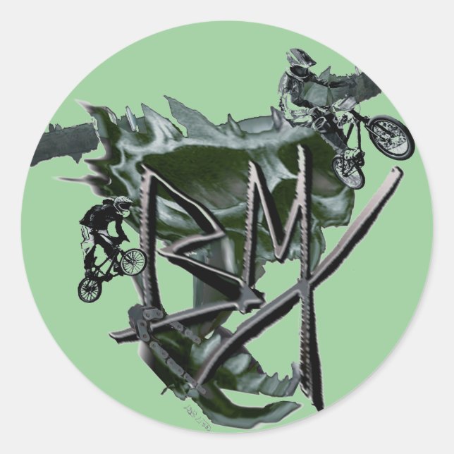 Redonda Pegatina BMX 2 (Anverso)