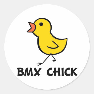 Redonda Pegatina BMX Chick
