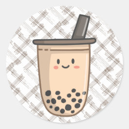 Redonda Pegatina Boba-Tea