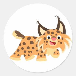 Redonda Pegatina Bobcat, Personalizado de Facebook amable