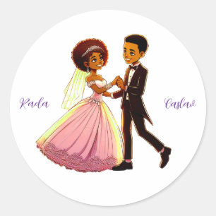 Redonda pegatina boda