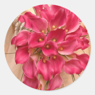 Redonda Pegatina Boda Calla Lily Pink