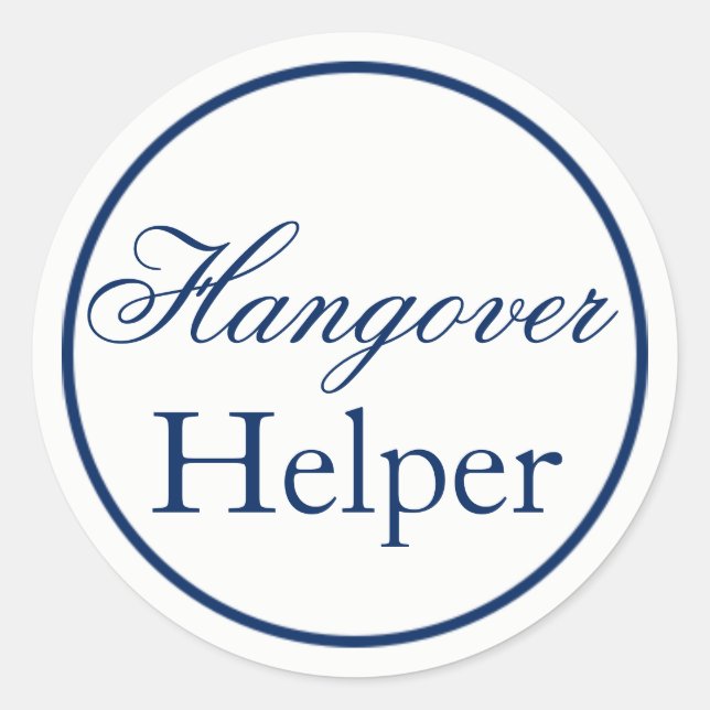 Redonda pegatina Boda de "Hangover Helper" - Armada (Anverso)
