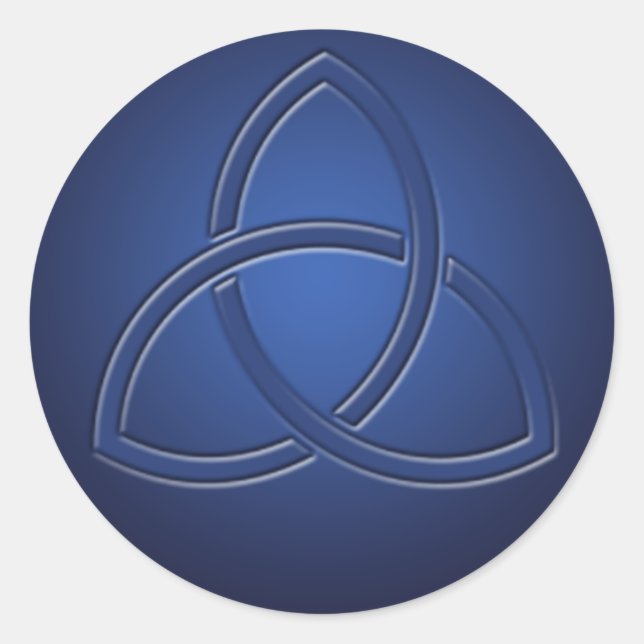 Redonda Pegatina Boda de Navy Blue Celtic Love Knot (Anverso)