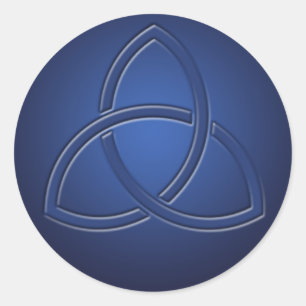 Redonda Pegatina Boda de Navy Blue Celtic Love Knot