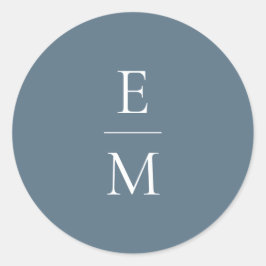 Redonda Pegatina Boda minimalista monograma