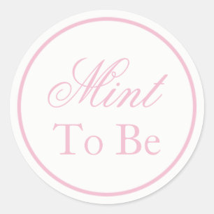 Redonda pegatina Boda "Mint to Be" - rosa Rubor
