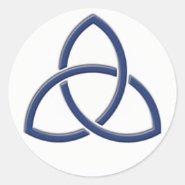 Redonda Pegatina Boda Navy Blue and White Love Knot